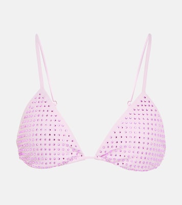Top de bikini triangular adornado | Self-Portrait