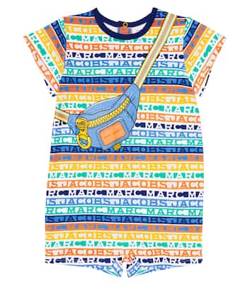 Baby - Jumpsuit corta in jersey di cotone con logo | Marc Jacobs Kids