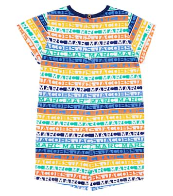 Baby - Jumpsuit corta in jersey di cotone con logo | Marc Jacobs Kids