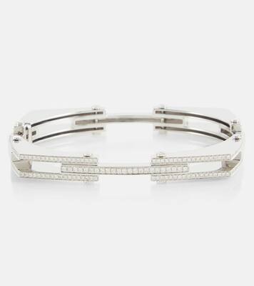 Bracciale rigido Chrome in oro bianco 14kt con diamanti | Rainbow K