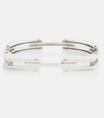 Bracciale rigido Chrome in oro bianco 14kt con diamanti | Rainbow K