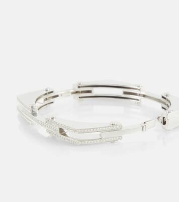 Bracciale rigido Chrome in oro bianco 14kt con diamanti | Rainbow K