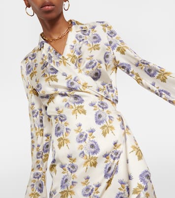 Abito midi a portafoglio in twill di misto seta | Etro