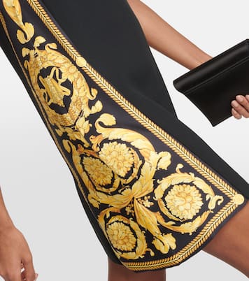 Vestido recto Barocco de crepé y sarga | Versace