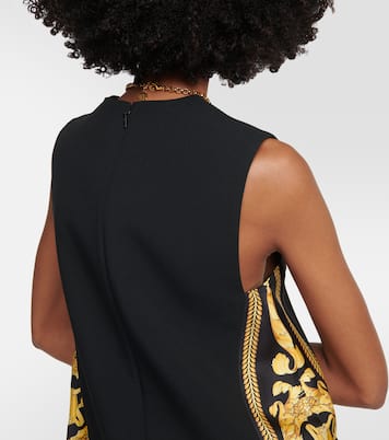 Vestido recto Barocco de crepé y sarga | Versace