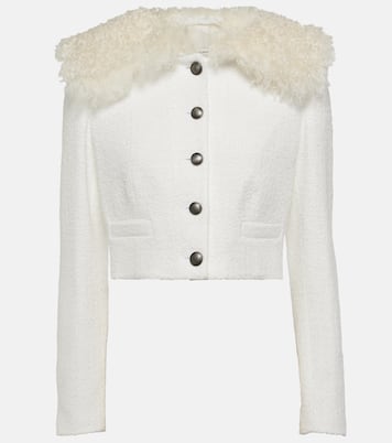 Giacca cropped in tweed a quadri | Alessandra Rich