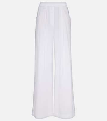 Pantalon ample à taille haute en coton | Brunello Cucinelli