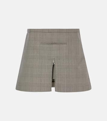 Prince of Wales check wool-blend miniskirt | Courrèges