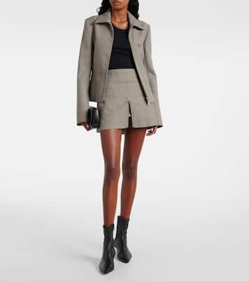 Prince of Wales check wool-blend miniskirt | Courrèges