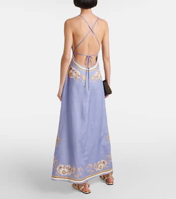 Ottie floral linen slip dress | Zimmermann