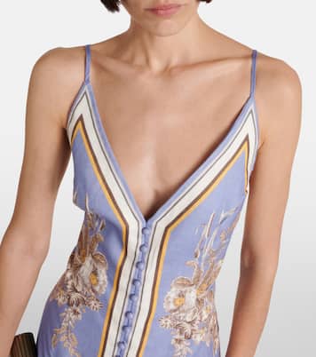 Ottie floral linen slip dress | Zimmermann