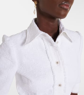 Robe chemise en tweed de coton mélangé | Dolce&Gabbana