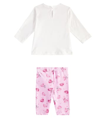 Bebé - set Flowery Heart de camiseta y leggings | Monnalisa