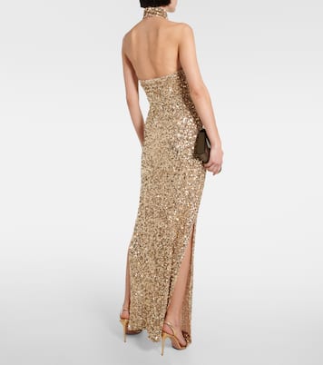 Sequined halterneck gown | Rotate