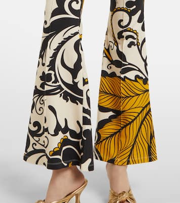 Pantaloni flared Meditation in misto cotone con stampa | La DoubleJ
