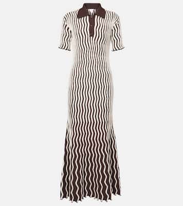 Abito lungo in lana a righe | Bottega Veneta