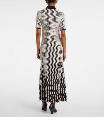 Abito lungo in lana a righe | Bottega Veneta