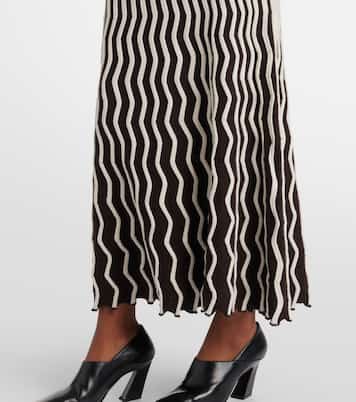 Abito lungo in lana a righe | Bottega Veneta