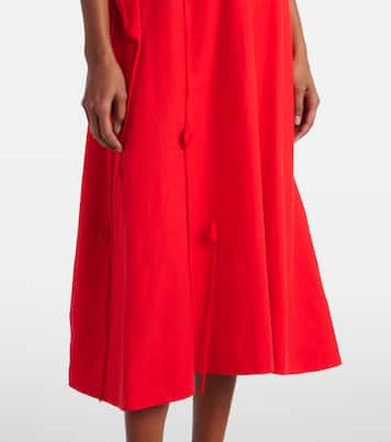 Besticktes Midikleid aus einem Leinengemisch | Farm Rio