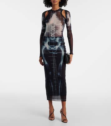 Maxirock Squeletor aus Mesh | Jean Paul Gaultier