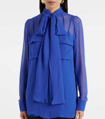 Blusa de georgette de seda | Costarellos