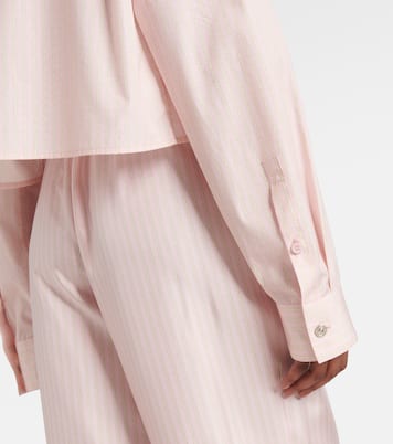 Camisa cropped Chain Pinstripe de popelín de algodón | Versace