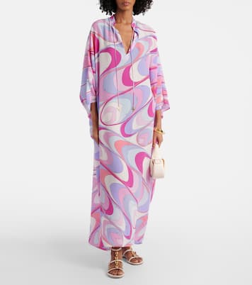 Caftano in seta crêpe de chine | Pucci