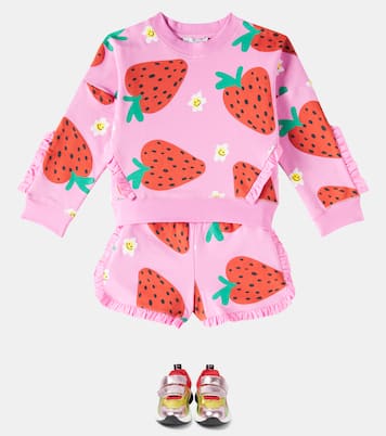 Felpa e shorts in pile di cotone | Stella McCartney Kids