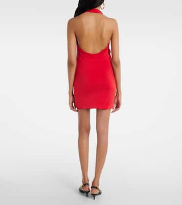 Draped halterneck jersey minidress | Balmain