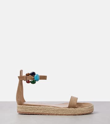 Sandali espadrillas in suede con cristalli | Gianvito Rossi