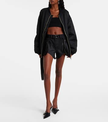 Belted low-rise cotton cargo shorts | Mugler