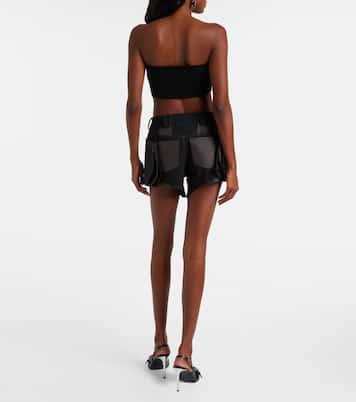 Belted low-rise cotton cargo shorts | Mugler