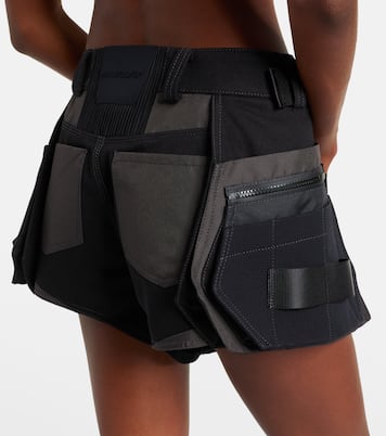 Belted low-rise cotton cargo shorts | Mugler