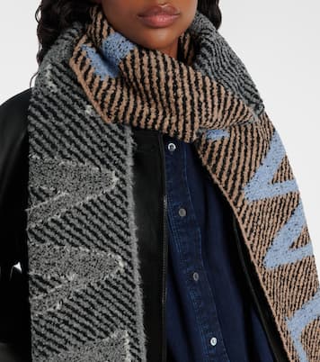 Logo alpaca and wool-blend scarf  | Loewe