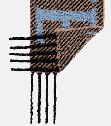 Logo alpaca and wool-blend scarf  | Loewe