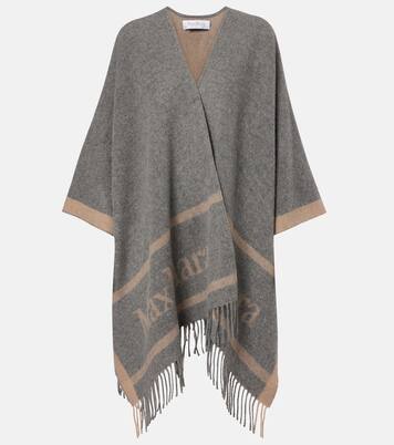Hilde fringed wool jacquard cape | Max Mara