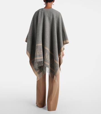 Hilde fringed wool jacquard cape | Max Mara