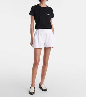 Pleated cotton poplin shorts | Givenchy