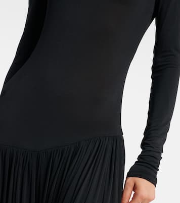 Asymmetric pleated turtleneck maxi dress | Magda Butrym