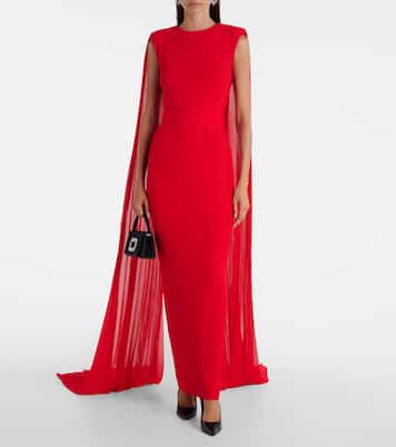 Tavia caped pleated gown | Solace London