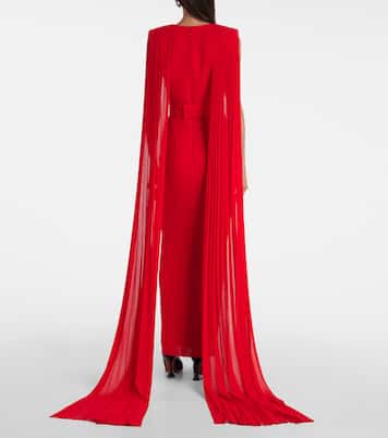 Tavia caped pleated gown | Solace London
