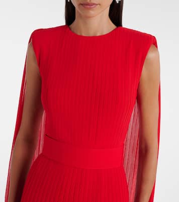 Tavia caped pleated gown | Solace London