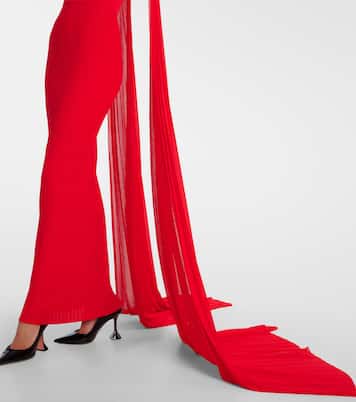 Tavia caped pleated gown | Solace London