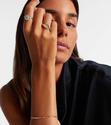 Evil Eye Mini 18kt gold ring with turquoise and diamonds | Suzanne Kalan