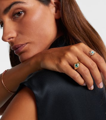 Evil Eye Mini 18kt gold ring with turquoise and diamonds | Suzanne Kalan