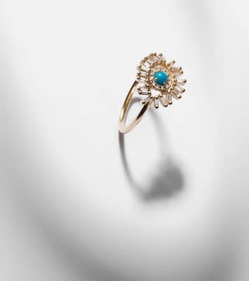 Evil Eye Mini 18kt gold ring with turquoise and diamonds | Suzanne Kalan