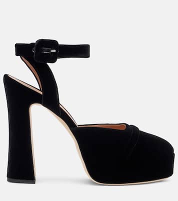 Pumps Mora 125 in velluto con plateau | Malone Souliers