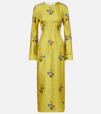 Floral silk midi dress | Marni