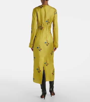 Floral silk midi dress | Marni