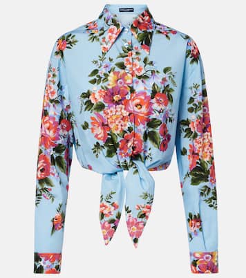 Floral cropped cotton shirt | Dolce&Gabbana